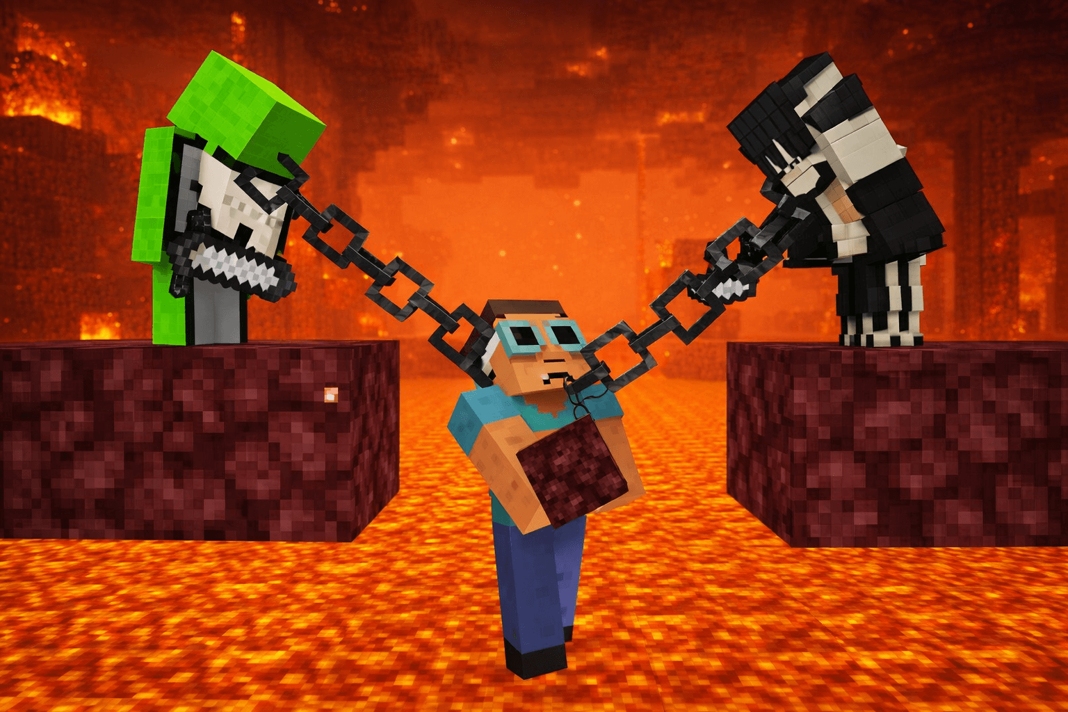 Minecraft, But We're Chained Together
